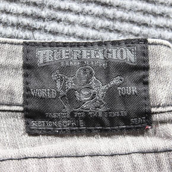 True Religion Shorts Women's 27 Gray Cutoff Raw Hem Horseshoe USA - Picture 5 of 7